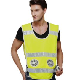 New High Visibility Reflective Cooling Vest with Built-in Fan Cooling Jacket for summer outdoor workers safety